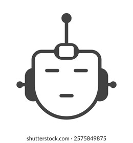 line icon friendly robot assistant app to help with tasks