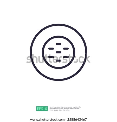 Line Icon of a Fruit With Geometric Design in Black Outline on White Background