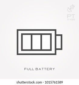 Line icon full battery