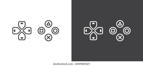 Line icon of Game button, Game console. Game joystick vector, Game controller symbol signs, Gamepad icon vector illustration logo template in trendy flat style black and white background.