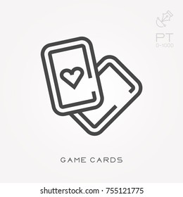 Line icon game cards