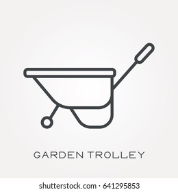 Line icon garden trolley