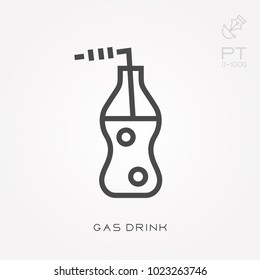 Line icon gas drink