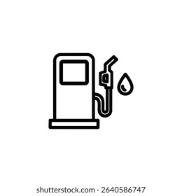A line icon of a gas pump, symbolizing the gas fees required for blockchain transactions. Isolated vector.