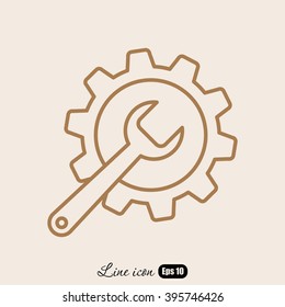 Line icon-   gear