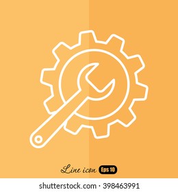 Line icon-   gear