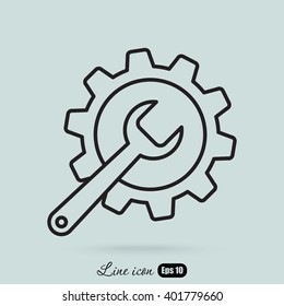 Line icon-   gear