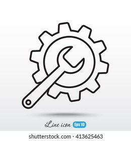 Line icon-   gear