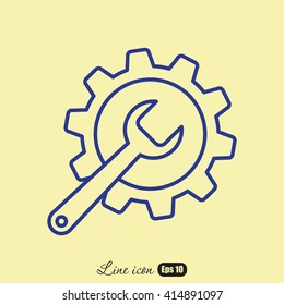 Line icon-   gear