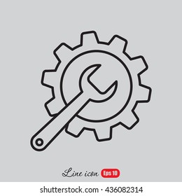 Line icon-   gear