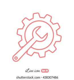 Line icon-   gear
