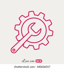Line icon-   gear