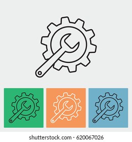 Line icon-   gear