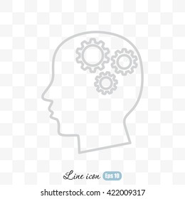 Line icon-   gear in head