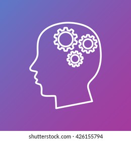 Line icon-   gear in head