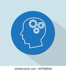 Line icon-   gear in head