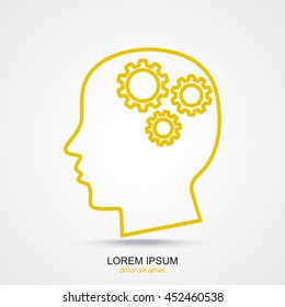 Line icon-   gear in head