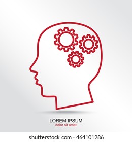 Line icon-   gear in head
