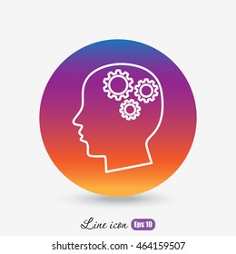 Line icon-   gear in head