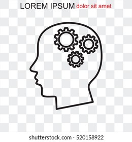 Line icon-   gear in head