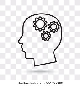 Line icon-   gear in head
