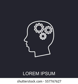 Line icon-   gear in head