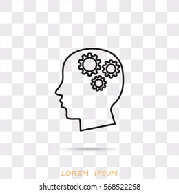 Line icon-   gear in head
