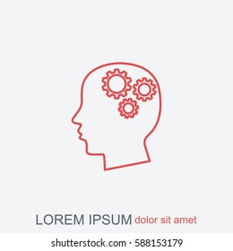 Line icon-   gear in head
