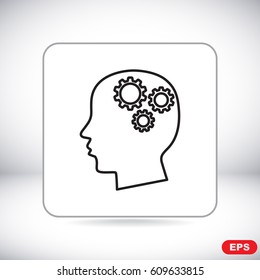 Line icon-   gear in head