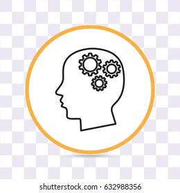 Line icon-   gear in head