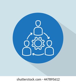 Line icon- gear people