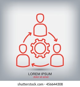 Line icon- gear people