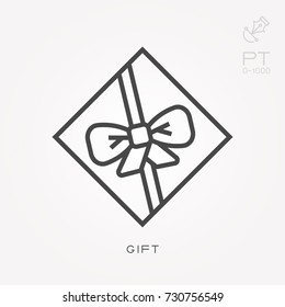 Line icon gift