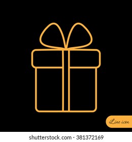 Line icon- gift  box