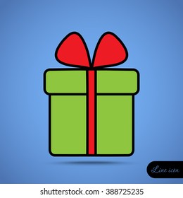 Line icon- gift  box