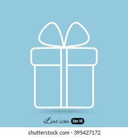 Line icon- gift  box