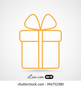 Line icon- gift  box