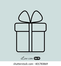 Line icon- gift  box