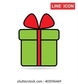 Line icon- gift  box