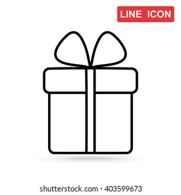 Line icon- gift  box