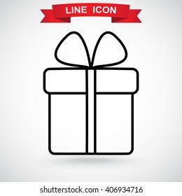 Line icon- gift  box