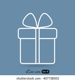 Line icon- gift  box