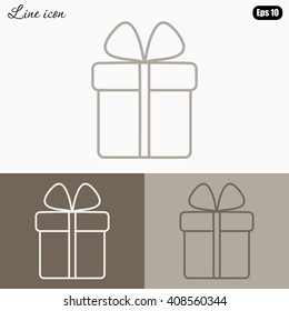 Line icon- gift  box