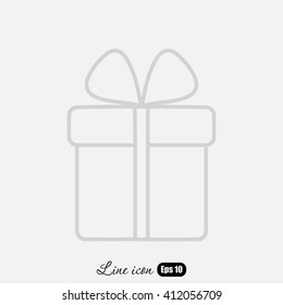 Line icon- gift  box