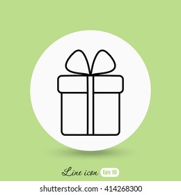 Line icon- gift  box