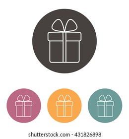 Line icon- gift  box