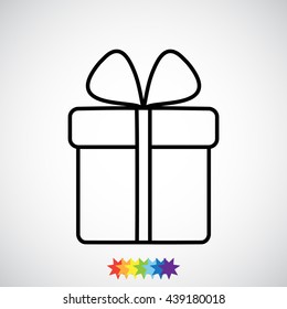 Line icon- gift  box