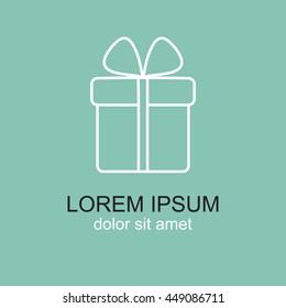 Line icon- gift  box