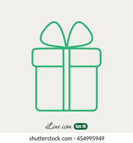 Line icon- gift  box