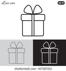 Line icon- gift  box